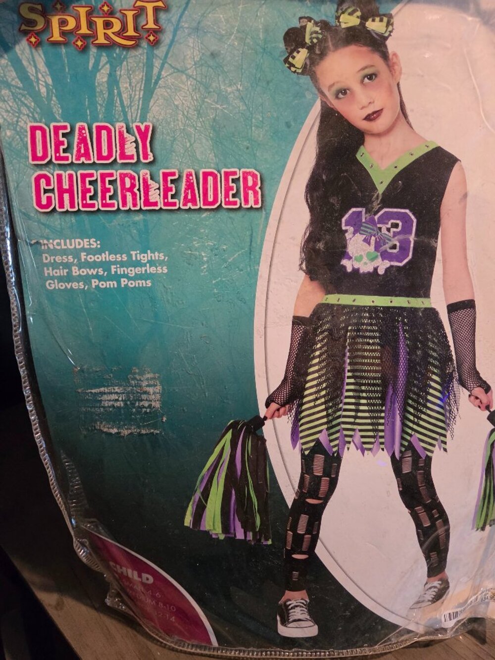 Spirit Halloween Deadly Cheerleader Child Costume Size Large 12-14